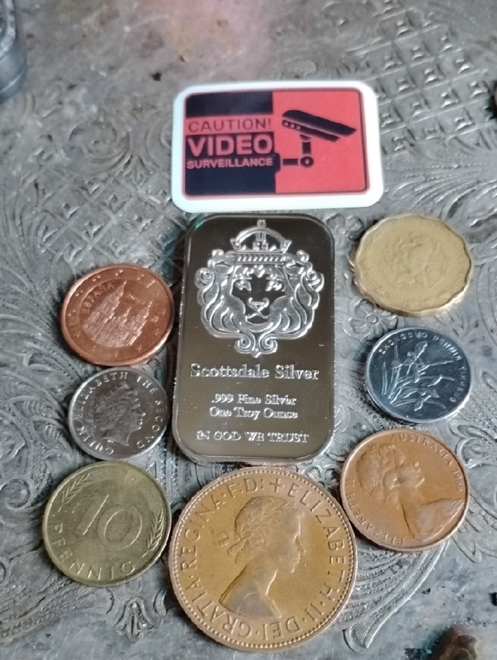Scottsdale Silver .999 Fine Silver 1oz Plated Ingot - Lion Crest